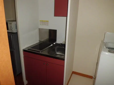 電気コンロ付のミニキッチン。