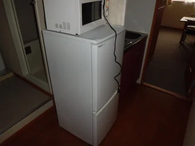 冷蔵庫と電子レンジ。