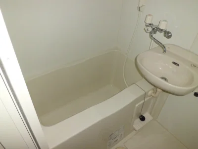 洗面ボウル付きのバスルーム。