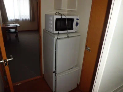 冷蔵庫と電子レンジ。