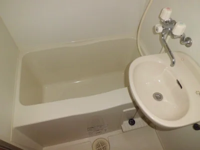 洗面台付バスルーム。