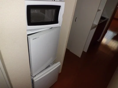 冷蔵庫と電子レンジ。