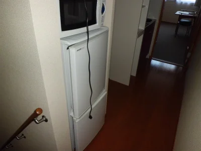 冷蔵庫と電子レンジ。