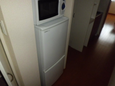 冷蔵庫と電子レンジ。