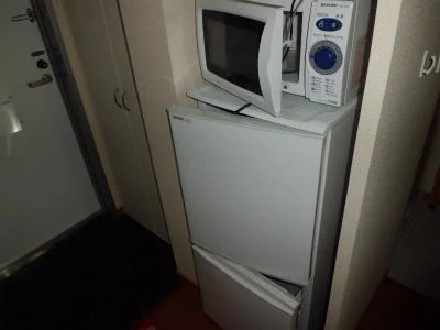 冷蔵庫と電子レンジ。