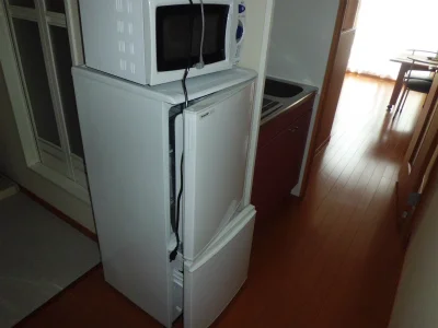 冷蔵庫と電子レンジ。