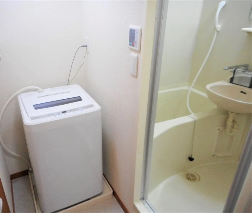 洗濯機も付いています