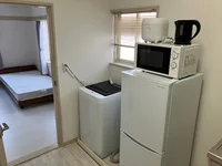 冷蔵庫、洗濯機、電子レンジ、炊飯器、電子ケトル等充実の家電設備です。