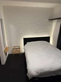 ダブルベッド、収納ボックス