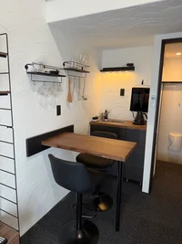 食器・調理器具完備のキッチン