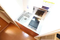 2口コンロ付きラジエントヒータを設置