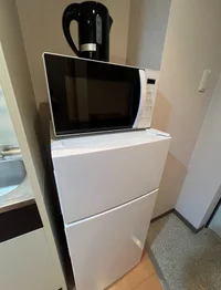 冷蔵庫・電子レンジ・ケトルも付いてます♪