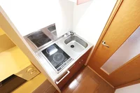2口コンロ付きラジエントヒータを設置