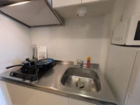 二口のコンロで使い勝手抜群です。