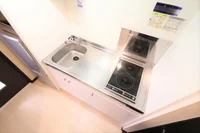 ワイドキッチン2口コンロ(ⅠH専用)お掃除が楽チン