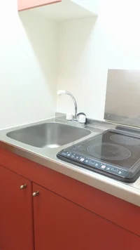 2口の電気コンロ付き