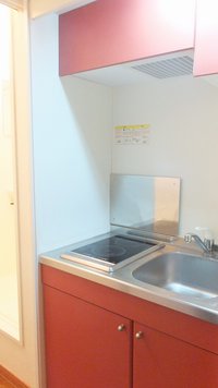 2口の電気コンロ付き
