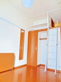 収納棚はポール付なので大切なお洋服も皺になりません。