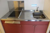 ２口コンロ付きラジエントヒータを設置