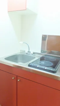 2口の電気コンロ付き