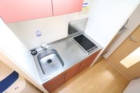 ２口コンロ付きラジエントヒータを設置