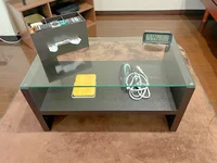ローテーブルをご用意しています☆棚付きで机上を広々使えます♪