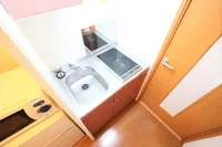 2口コンロ付きラジエントヒータを設置
