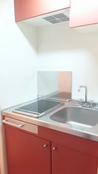 2口の電気コンロ付き