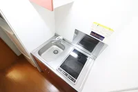 2口コンロ付きラジエントヒータを設置