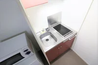 2口コンロ付きラジエントヒータを設置