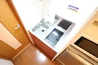 2口コンロ付きラジエントヒータを設置
