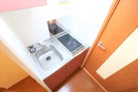 ２口コンロ付きラジエントヒータを設置