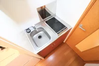 ２口コンロ付きラジエントヒータを設置