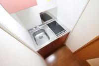 2口コンロ付きラジエントヒータを設置