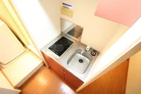 2口コンロ付きラジエントヒータを設置