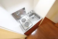 ２口コンロ付きラジエントヒータを設置