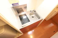 2口コンロ付きラジエントヒータを設置