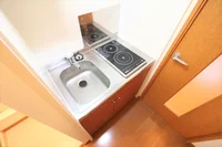 2口コンロ付きラジエントヒータを設置