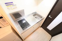 ワイドキッチン2口コンロ(ⅠH専用)お掃除が楽チン