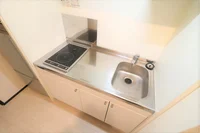 ワイドキッチン2口コンロ(ⅠH専用)お掃除が楽チン