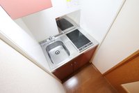 ２口コンロ付きラジエントヒータを設置
