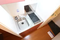 2口コンロ付きラジエントヒータを設置