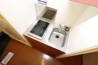 2口コンロ付きラジエントヒータを設置
