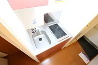 2口コンロ付きラジエントヒータを設置