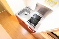 2口コンロ付きラジエントヒータを設置
