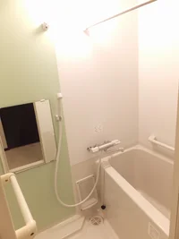 オシャレな緑色のカラーパネル設置しています。