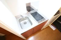 ２口コンロ付きラジエントヒータを設置