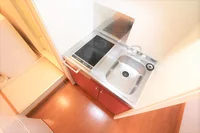 2口コンロ付きラジエントヒータを設置