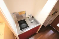 2口コンロ付きラジエントヒータを設置