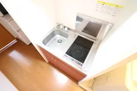 2口コンロ付きラジエントヒータを設置